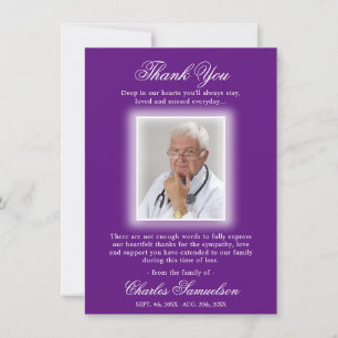 Thank You Funeral Sympathy Purple Mauve PHOTO