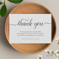 Thank You Funeral Thank You Note Card Bereavement