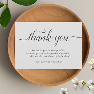 Thank You Funeral Thank You Note Card Bereavement