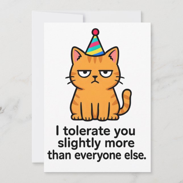 Thank You Funny Cat Card - Friendship (Front)