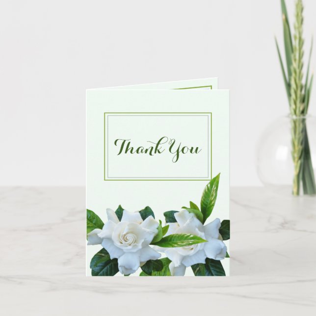 Thank You Gardenia Flowers Note Card (Front)