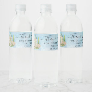Thank You Gazebo flowers doves Wedding Luxury Water Bottle Label