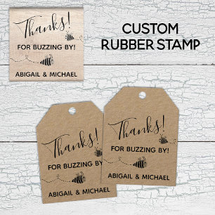 Thank You Gender-Neutral Cute Bee Baby Shower Rubber Stamp