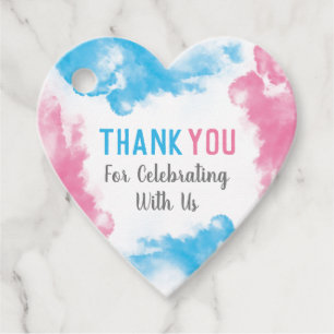 Thank You Gender Reveal Blue and Pink Smoke Bomb Favour Tags