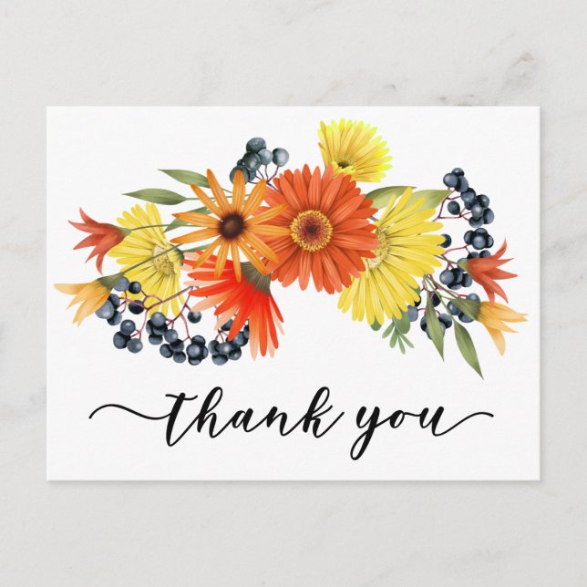 Thank you Gerbera Daisy flower  Postcard (Front)