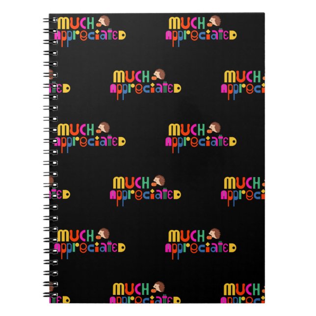 Thank you gift black colourful much appreciated notebook (Front)