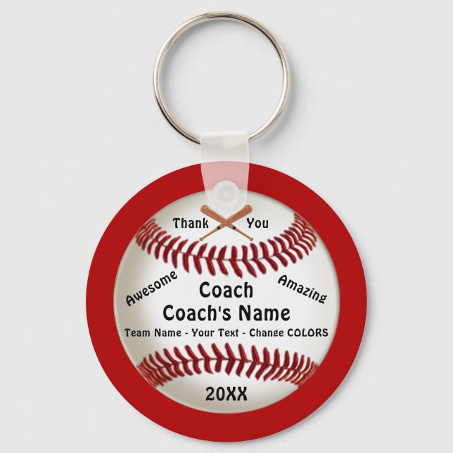 Thank You Gift for Baseball Coach, Baseball Key Ring (Front)
