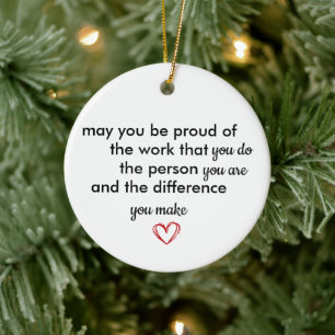 Thank You Gift, Personalised Be Proud of You, Ceramic Tree Decoration