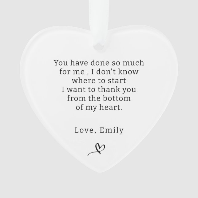 Thank You Gift Personalised Gift For A Friend Ornament (Front)