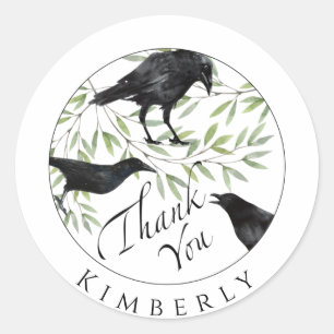 Thank You Gift Stickers Crow Bird Sticker