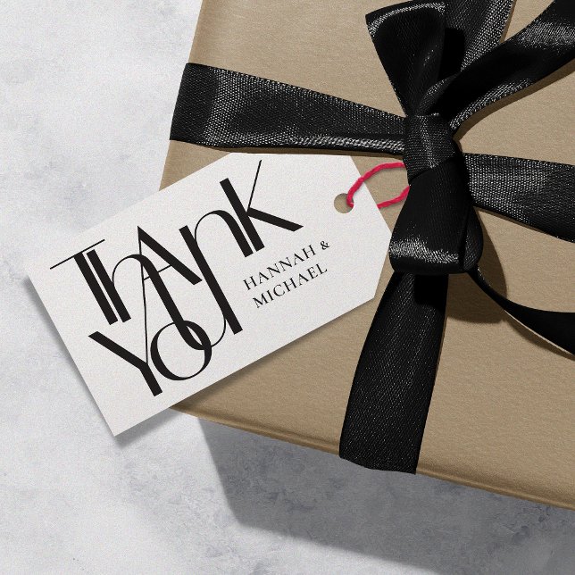 Thank You Gift Tags Black White (Creator Uploaded)