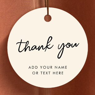 Thank you Gift Tags Minimal Neutral Cream