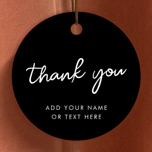 Thank you Gift Tags   Stylish Typographic Black