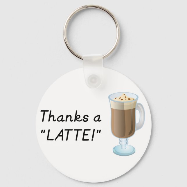 Thank you gift - Thanks a latte Key Ring (Front)