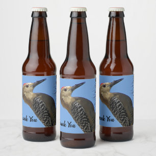 Thank You Gila Woodpecker Photo Bird Appreciation Beer Bottle Label