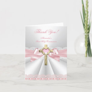 Thank You girl First Communion Card