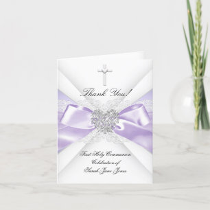 Thank You Girl First Holy Communion Lavender Card
