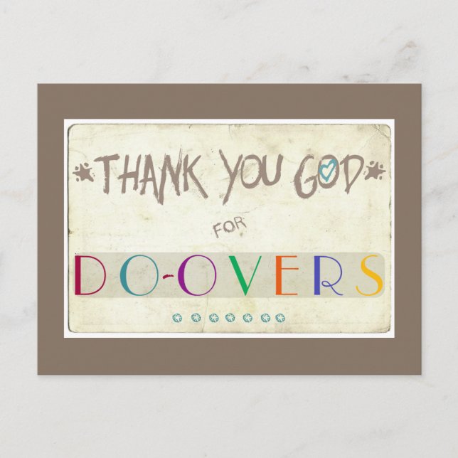 Thank You God for Do-Overs Postcard (Front)