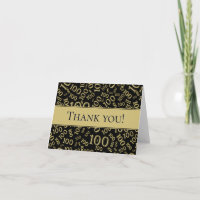 "Thank you!" Gold and Black Number 100 Pattern