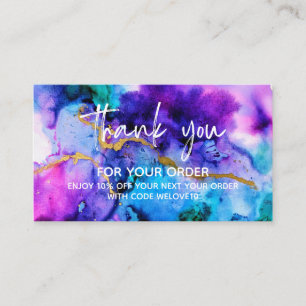 Thank you Gold Blue Purple Loyalty Card 2