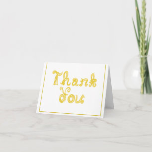 Thank you Gold Fabric Font Card