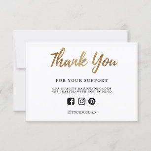 Thank you Gold Glitter Custom Media Insert