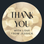 THANK YOU! Gold Glitter Sticker<br><div class="desc">THANK YOU! Gold Glitter Sticker. Edit yours in minutes.</div>