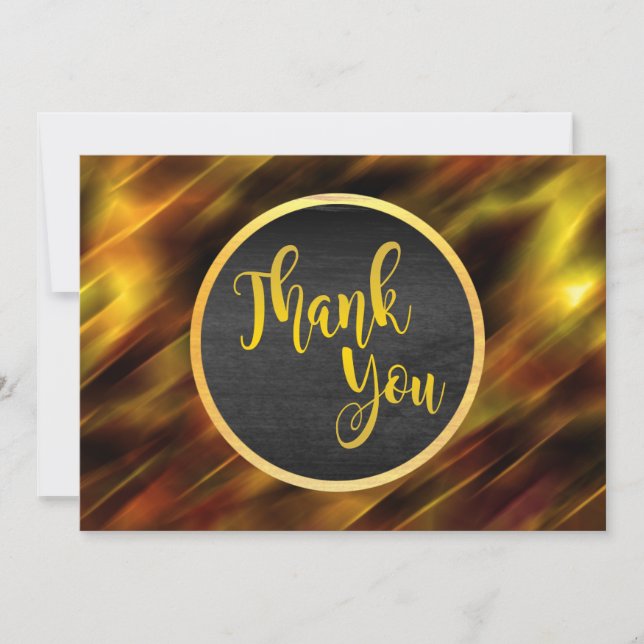 Thank You Gold Glitter Wedding Glow Card (Front)