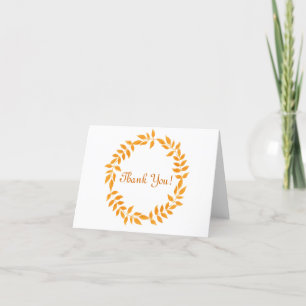 Thank You! Gold Greenery Leaves Wreath You Card