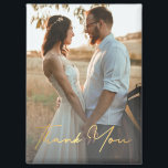 thank you, gold handwriting wedding photo  magnet<br><div class="desc">photo by freepik.com
thank you, modern gold  handwriting wedding photo magnet</div>