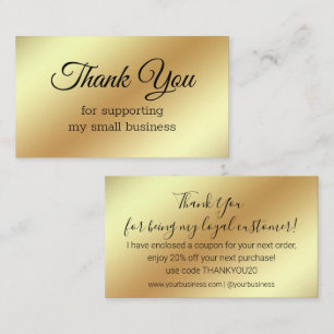 thank you,gold metallic background stylish modern business card