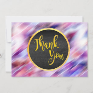 Thank You Gold Pink Glitter Wedding Glow Card