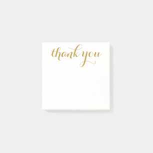 Thank You Gold Script 3 x 3 Post-it Notes