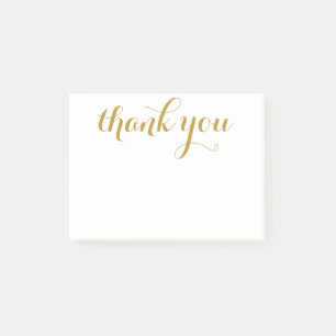 Thank You Gold Script 4 x 3 Post-it Notes