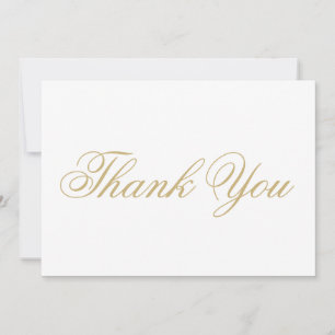 Thank You gold script classic elegant chic card