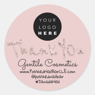 Thank You Gold Sweet 16th Logo Name Rose Modern Classic Round Sticker