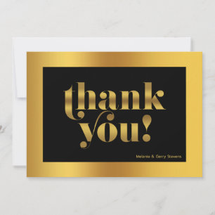 Thank you gold typography, gold and black card