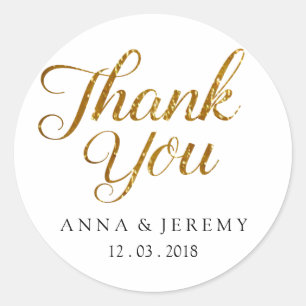 Thank you Gold Wedding Sticker