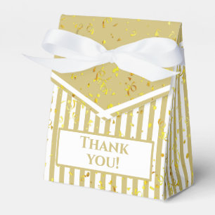 Thank You - Gold/White Simple Stripes Pattern Favour Box