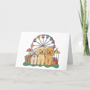 Thank You Goldendoodle Dogs At A Carnival  Card