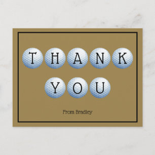 Thank You Golf Custom Personalised Postcard