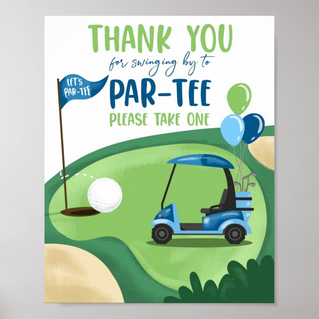 Thank You Golf Par-Tee Boy Birthday Sign (Front)