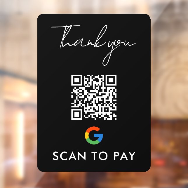 Thank You Google Pay QR Code Scan to Pay Black (Sheet 2)