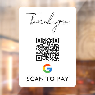 Thank You Google Pay QR Code Scan to Pay White