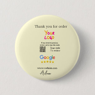 Thank you Google review scan QR business 6 Cm Round Badge