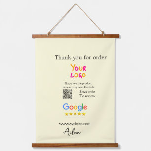 Thank you Google review scan QR business Hanging Tapestry
