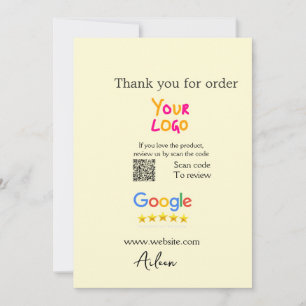 Thank you Google review scan QR business Invitation