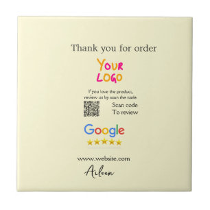 Thank you Google review scan QR business Tile