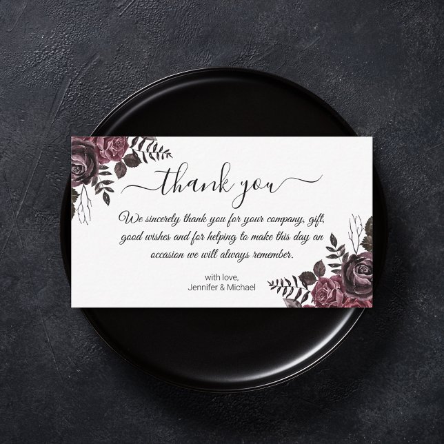 thank you gothic floral wedding modern card (Creator Uploaded)
