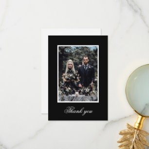 Thank you Gothic Wedding Black and White Skeleton  Card